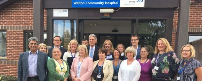 Philip Hamond with the Walton Community Hospital Staff