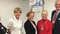 The Mayor’s visit to Woking Community Hospital included a demonstration of  the brand new digital X-ray machine